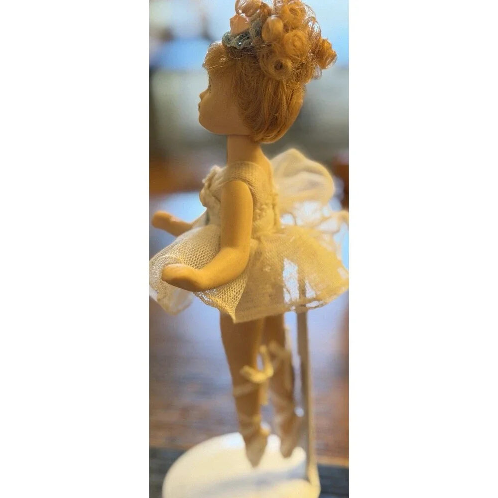 Vintage Porcelain Ballerina Doll w Stand 8-9 Inch Figurine Collectible